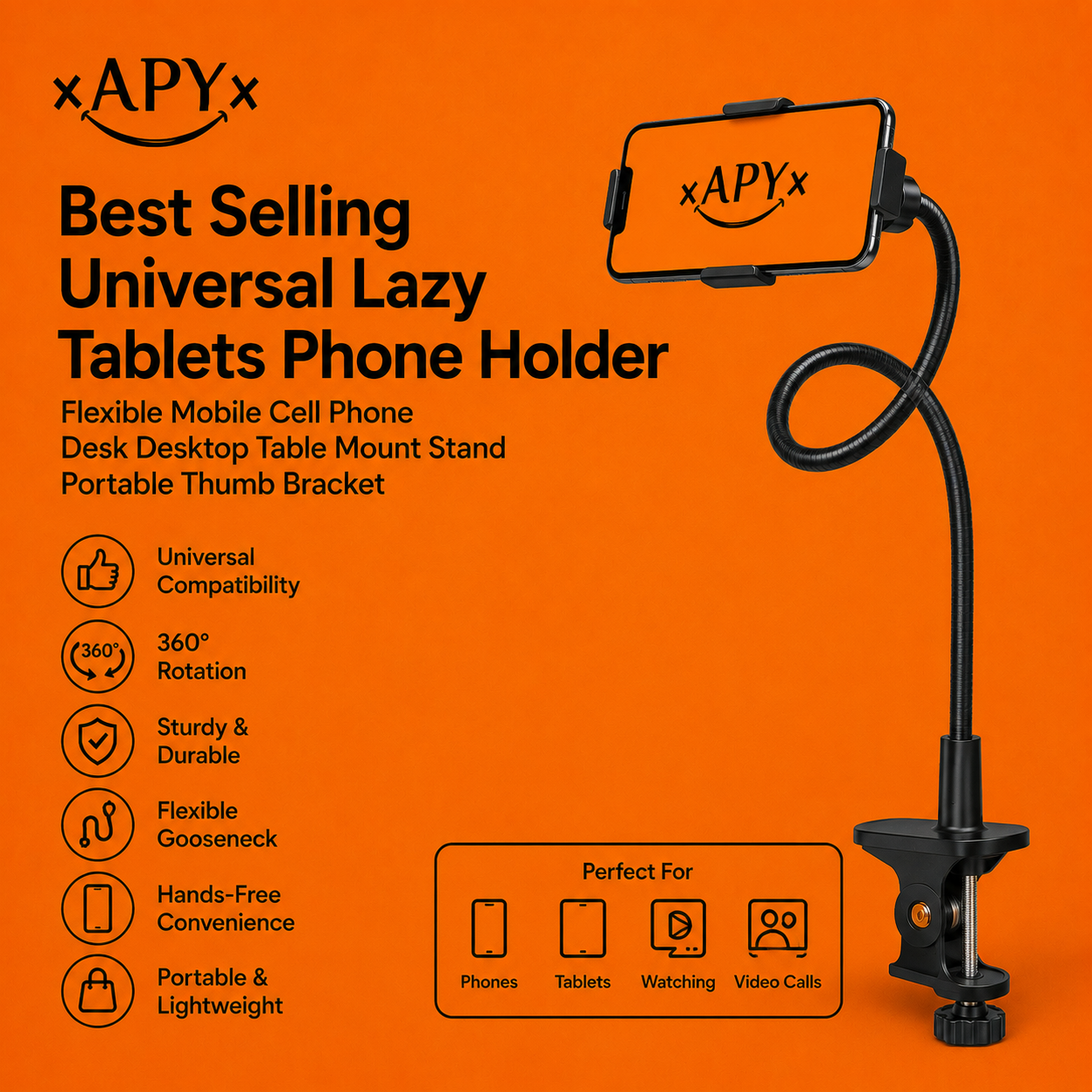 Best Selling Universal Lazy Tablets Phone Holder Flexible Mobile Cell Phone Desk Desktop Table Mount Stand Portable Thumb Bracket