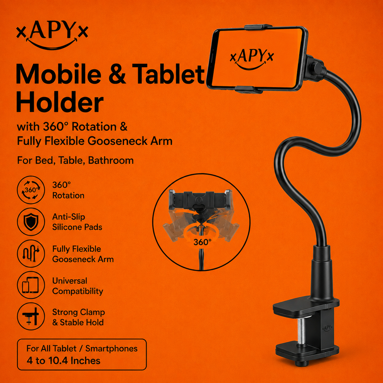 Best Selling Universal Lazy Tablets Phone Holder Flexible Mobile Cell Phone Desk Desktop Table Mount Stand Portable Thumb Bracket