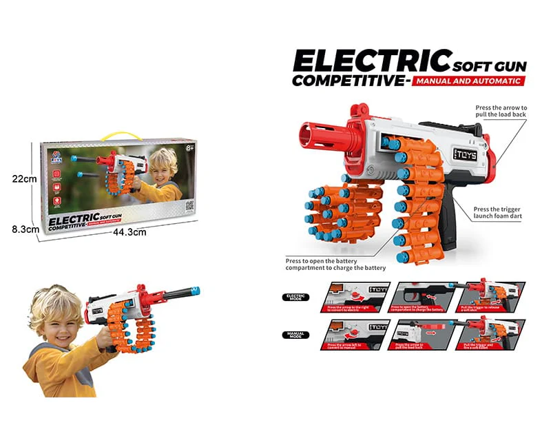 44cm Electric & Manual Rechargeable Soft Bullet Gun