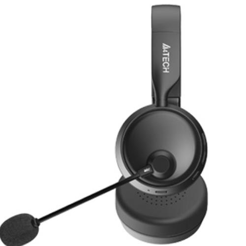 A4 Tech BH230 wireless Bluetooth 5.3 Noise Cancellation headset, Mic Noise cancellation, Foldable and portable, 55 Hours battery time - Black