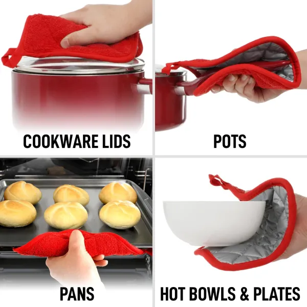 2PCS Heavy Duty Pot Holder Set Heat Resistant Kitchen Pads