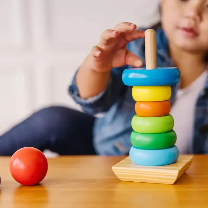 Wooden Stacking Rainbow Tower For Kids (2025-58)